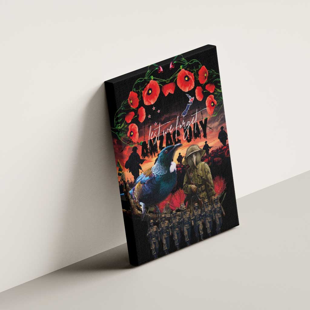 New Zealand ANZAC Day Canvas Wall Art Tui Bird and Kiwi Bird Soldier - Forever in My Thoughts LT03 - Polynesian Pride