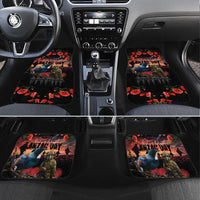 New Zealand ANZAC Day Car Mats Tui Bird and Kiwi Bird Soldier - Forever in My Thoughts LT03 Set 4pcs Black - Polynesian Pride