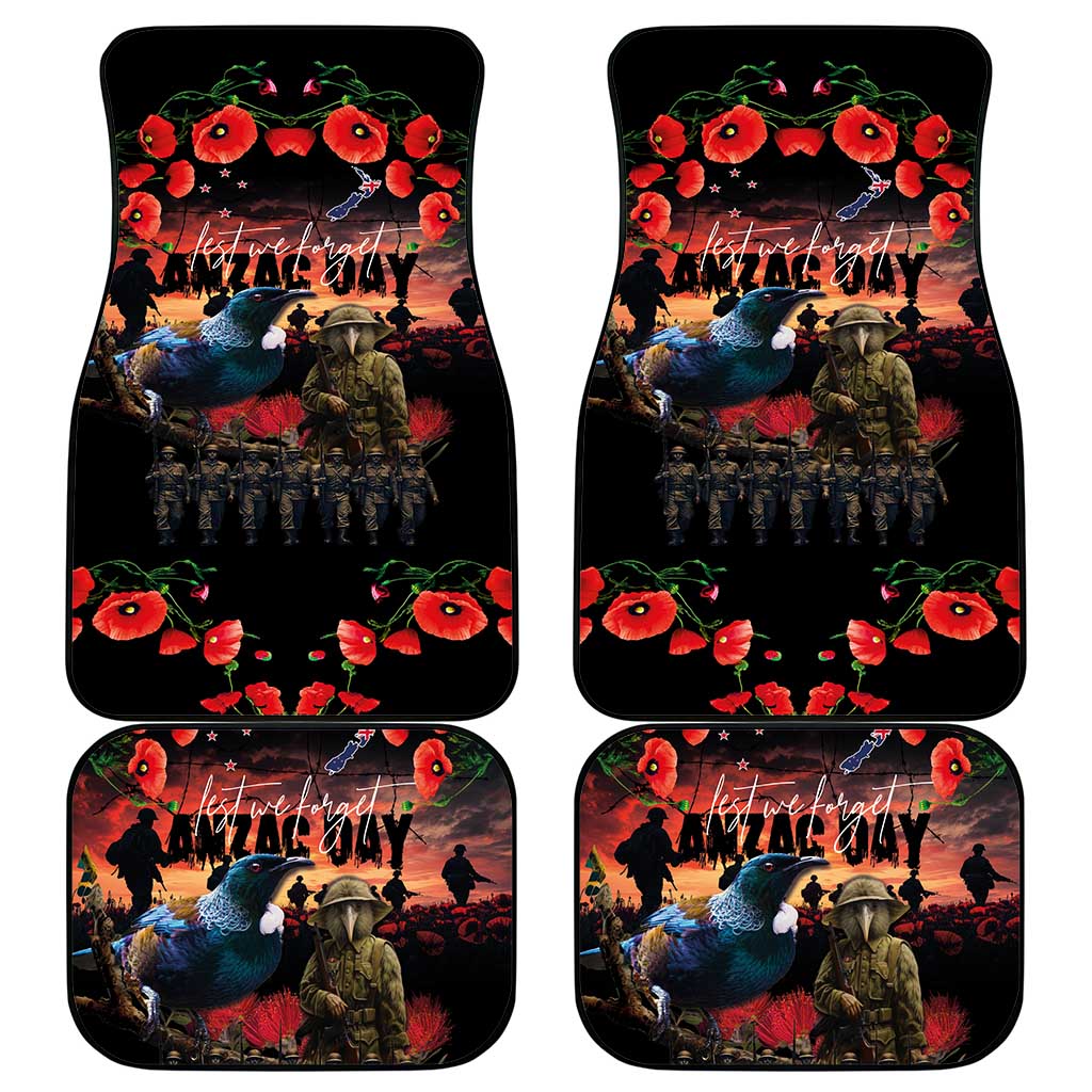 New Zealand ANZAC Day Car Mats Tui Bird and Kiwi Bird Soldier - Forever in My Thoughts LT03 - Polynesian Pride