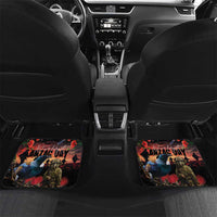 New Zealand ANZAC Day Car Mats Tui Bird and Kiwi Bird Soldier - Forever in My Thoughts LT03 Set 2pcs - Back Black - Polynesian Pride