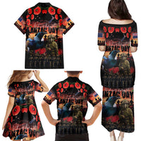 New Zealand ANZAC Day Family Matching Puletasi and Hawaiian Shirt Tui Bird and Kiwi Bird Soldier - Forever in My Thoughts LT03 - Polynesian Pride