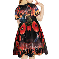 New Zealand ANZAC Day Kid Short Sleeve Dress Tui Bird and Kiwi Bird Soldier - Forever in My Thoughts LT03 - Polynesian Pride