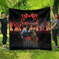 New Zealand ANZAC Day Quilt Tui Bird and Kiwi Bird Soldier - Forever in My Thoughts LT03 - Polynesian Pride