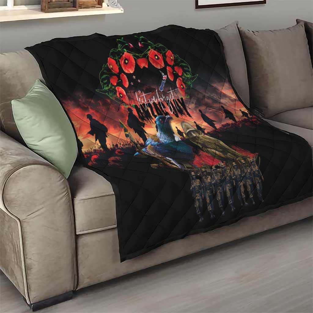 New Zealand ANZAC Day Quilt Tui Bird and Kiwi Bird Soldier - Forever in My Thoughts LT03 - Polynesian Pride