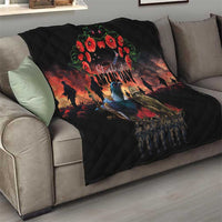 New Zealand ANZAC Day Quilt Tui Bird and Kiwi Bird Soldier - Forever in My Thoughts LT03 - Polynesian Pride