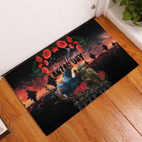 New Zealand ANZAC Day Rubber Doormat Tui Bird and Kiwi Bird Soldier - Forever in My Thoughts LT03 - Polynesian Pride