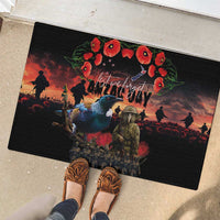 New Zealand ANZAC Day Rubber Doormat Tui Bird and Kiwi Bird Soldier - Forever in My Thoughts LT03 - Polynesian Pride