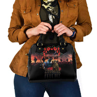 New Zealand ANZAC Day Shoulder Handbag Tui Bird and Kiwi Bird Soldier - Forever in My Thoughts LT03 - Polynesian Pride