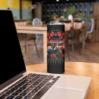 New Zealand ANZAC Day Skinny Tumbler Tui Bird and Kiwi Bird Soldier Forever in My Thoughts LT03 - Polynesian Pride