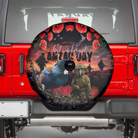 New Zealand ANZAC Day Spare Tire Cover Tui Bird and Kiwi Bird Soldier - Forever in My Thoughts LT03 - Polynesian Pride