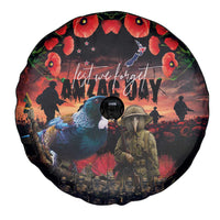 New Zealand ANZAC Day Spare Tire Cover Tui Bird and Kiwi Bird Soldier - Forever in My Thoughts LT03 - Polynesian Pride