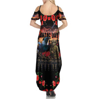 New Zealand ANZAC Day Summer Maxi Dress Tui Bird and Kiwi Bird Soldier - Forever in My Thoughts LT03 - Polynesian Pride