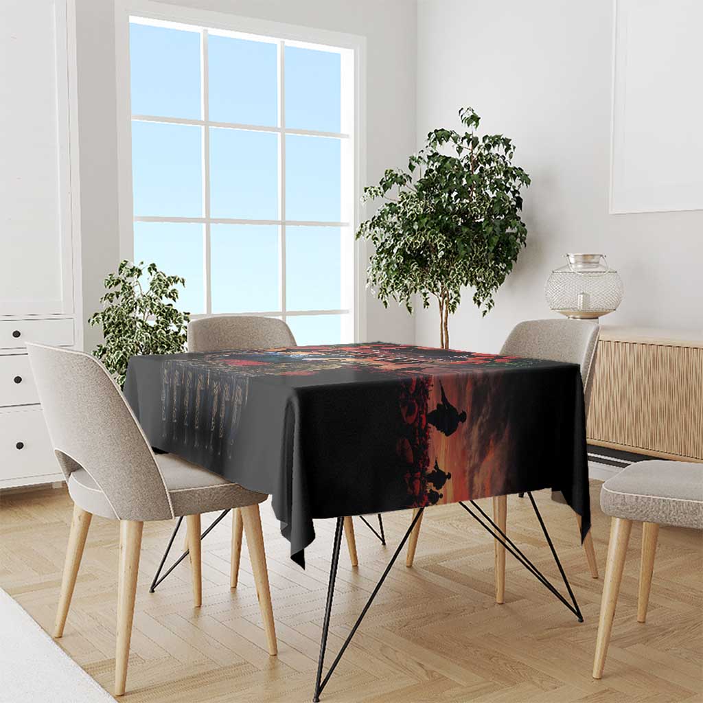 New Zealand ANZAC Day Tablecloth Tui Bird and Kiwi Bird Soldier - Forever in My Thoughts LT03 - Polynesian Pride