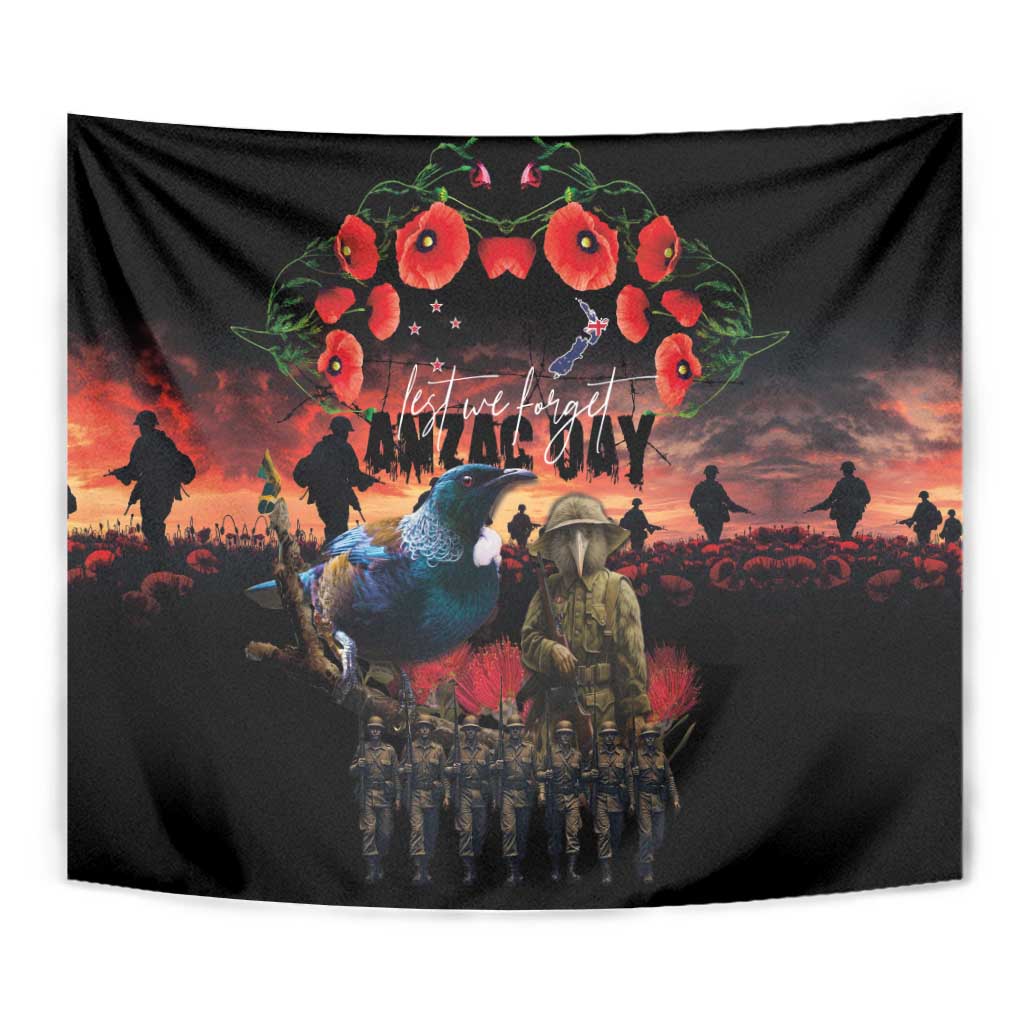 New Zealand ANZAC Day Tapestry Tui Bird and Kiwi Bird Soldier - Forever in My Thoughts LT03 - Polynesian Pride