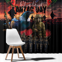 New Zealand ANZAC Day Window Curtain Tui Bird and Kiwi Bird Soldier - Forever in My Thoughts LT03 - Polynesian Pride