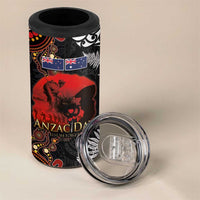 Australia and New Zealand ANZAC Day 4 in 1 Can Cooler Tumbler Aboriginal and Maori Art Pattern Gallipoli Lest We Forget LT03 - Polynesian Pride