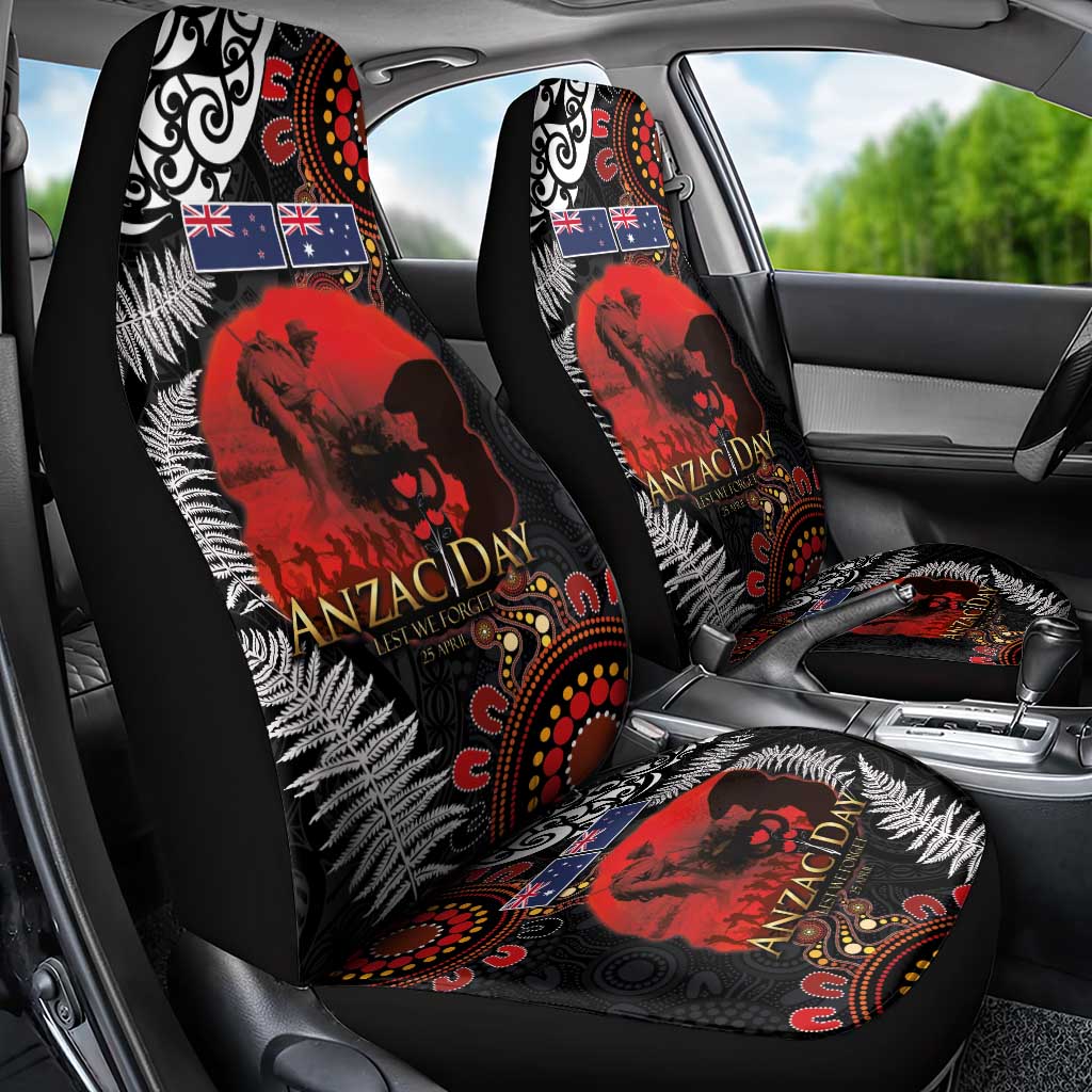 Australia and New Zealand ANZAC Day Car Seat Cover Aboriginal and Maori Art Pattern - Gallipoli Lest We Forget LT03 - Polynesian Pride