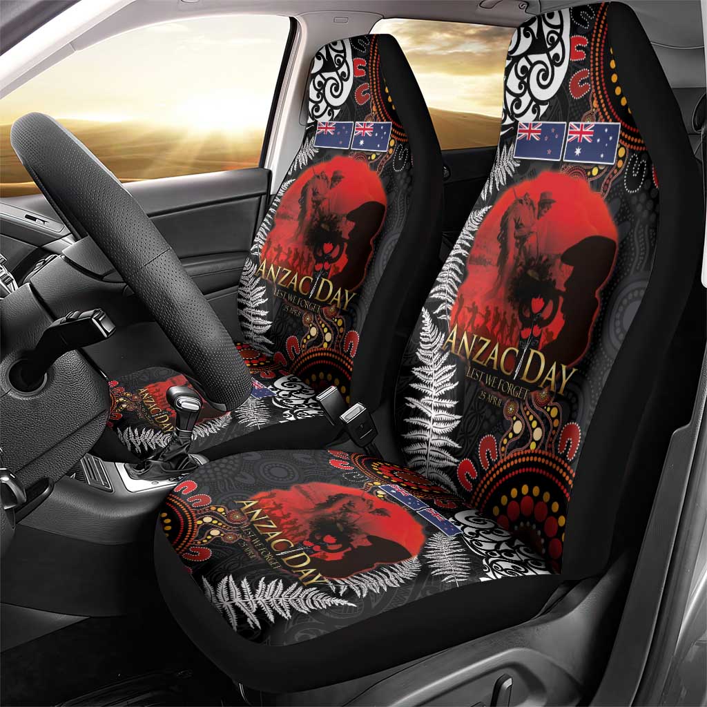 Australia and New Zealand ANZAC Day Car Seat Cover Aboriginal and Maori Art Pattern - Gallipoli Lest We Forget LT03 - Polynesian Pride