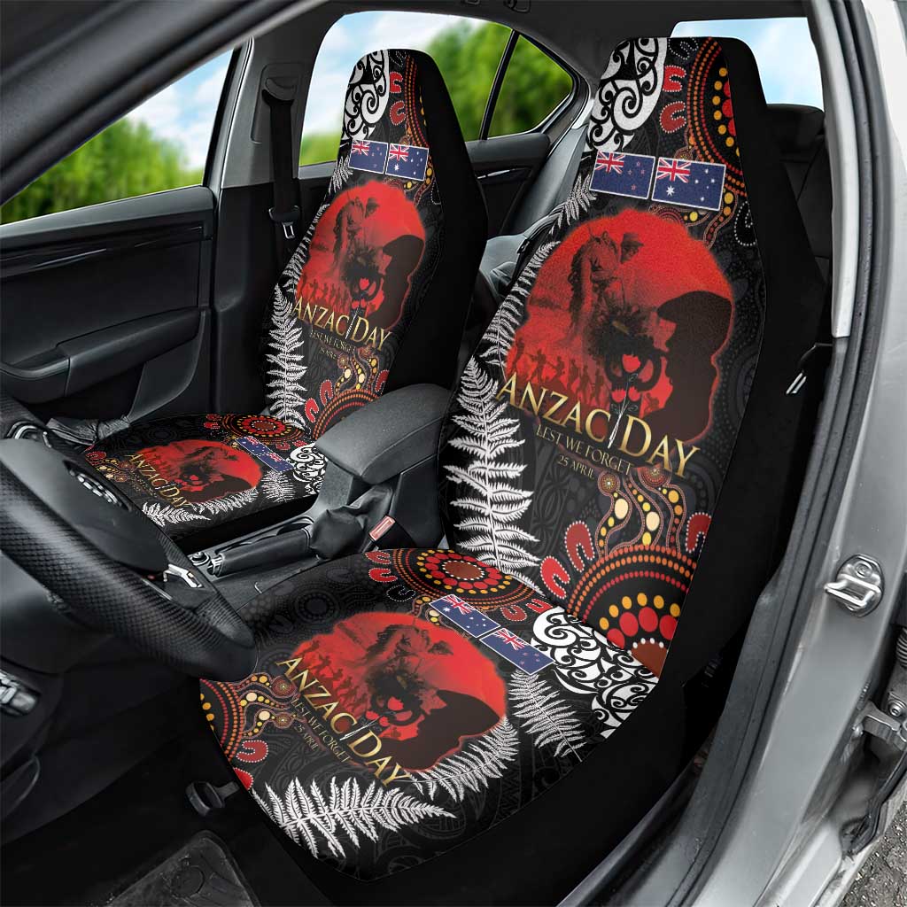 Australia and New Zealand ANZAC Day Car Seat Cover Aboriginal and Maori Art Pattern - Gallipoli Lest We Forget LT03 - Polynesian Pride
