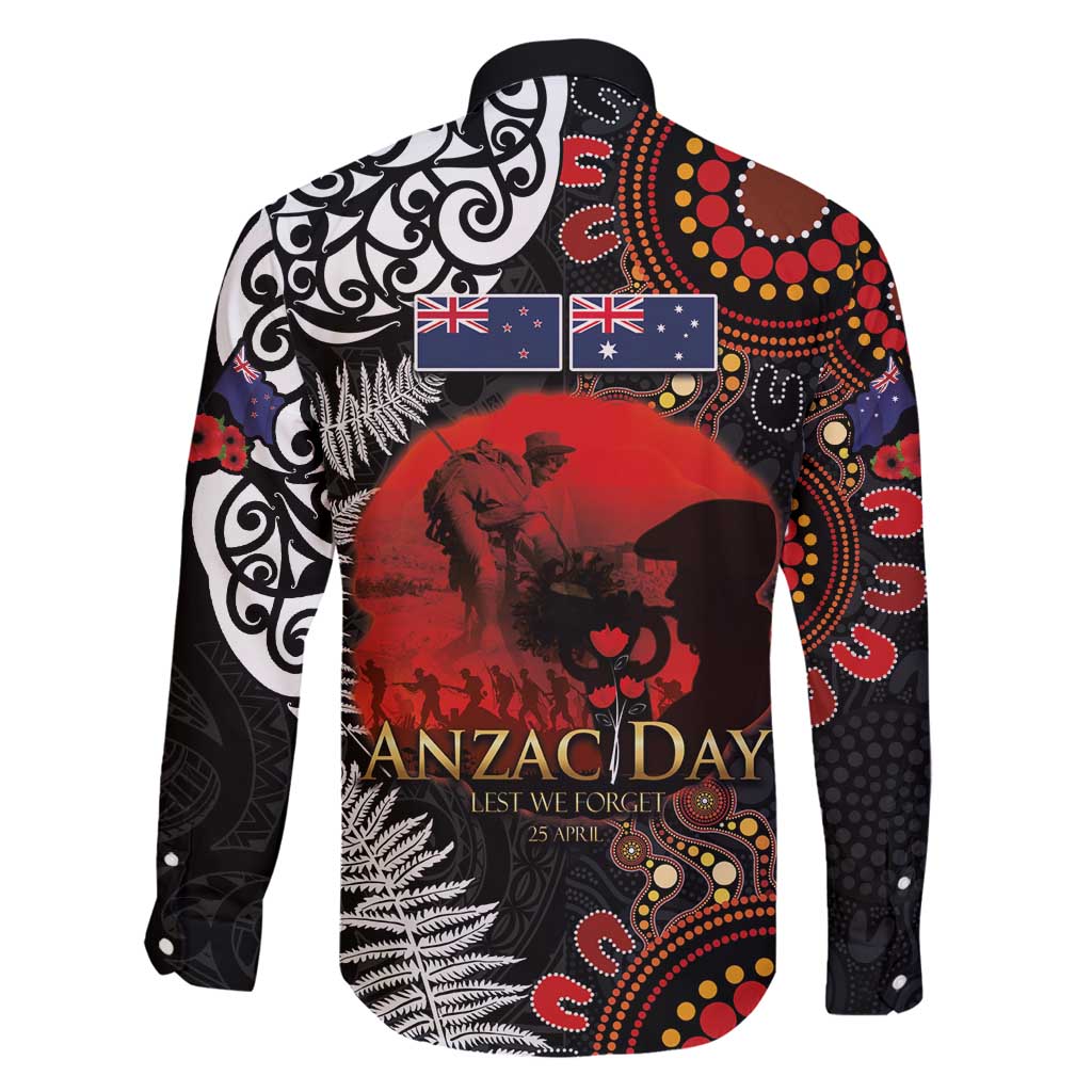 Australia and New Zealand ANZAC Day Family Matching Tank Maxi Dress and Hawaiian Shirt Aboriginal and Maori Art Pattern - Gallipoli Lest We Forget LT03 - Polynesian Pride