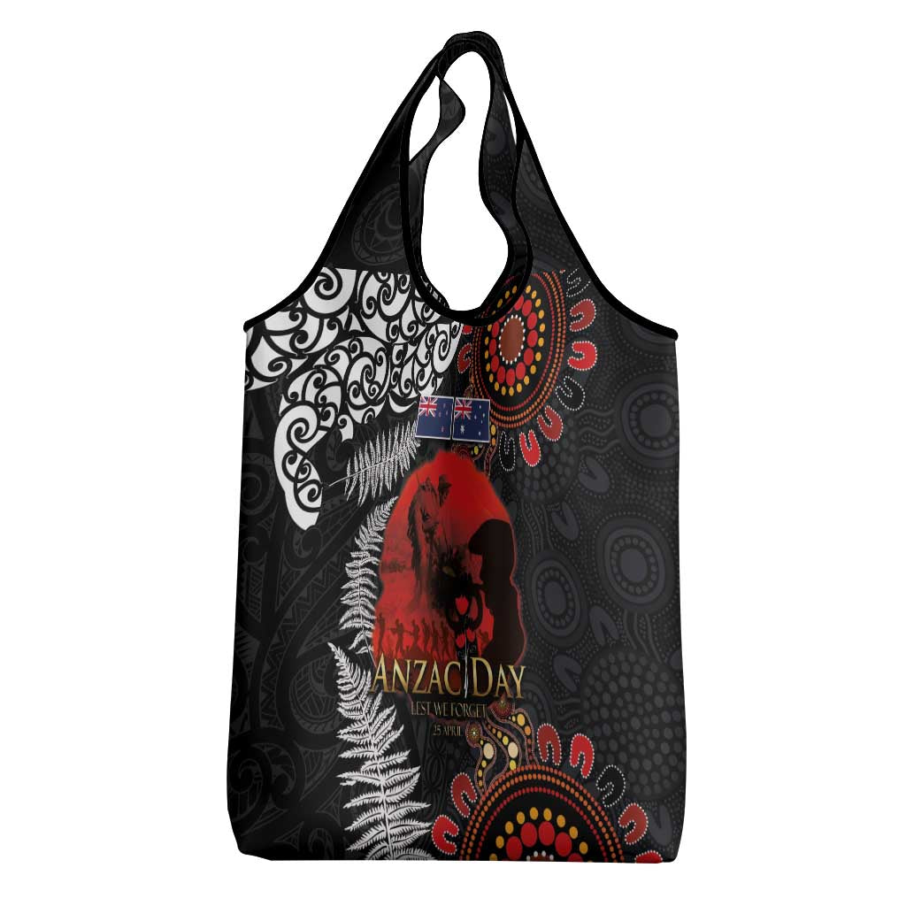 Australia and New Zealand ANZAC Day Grocery Bag Aboriginal and Maori Art Pattern - Gallipoli Lest We Forget LT03 - Polynesian Pride