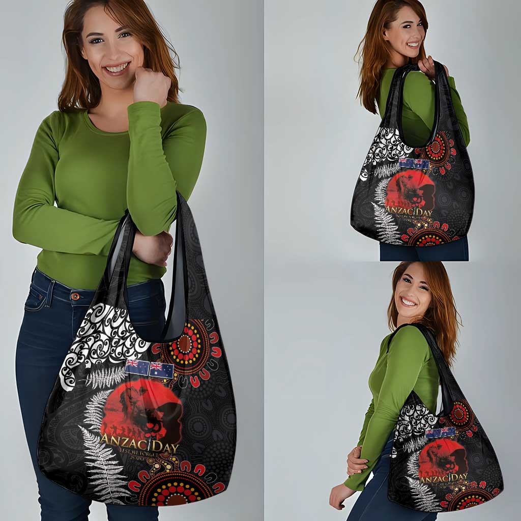 Australia and New Zealand ANZAC Day Grocery Bag Aboriginal and Maori Art Pattern - Gallipoli Lest We Forget LT03 - Polynesian Pride