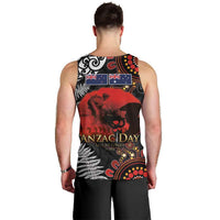 Australia and New Zealand ANZAC Day Men Tank Top Aboriginal and Maori Art Pattern - Gallipoli Lest We Forget LT03 - Polynesian Pride
