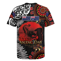 Australia and New Zealand ANZAC Day Rugby Jersey Aboriginal and Maori Art Pattern - Gallipoli Lest We Forget LT03 - Polynesian Pride