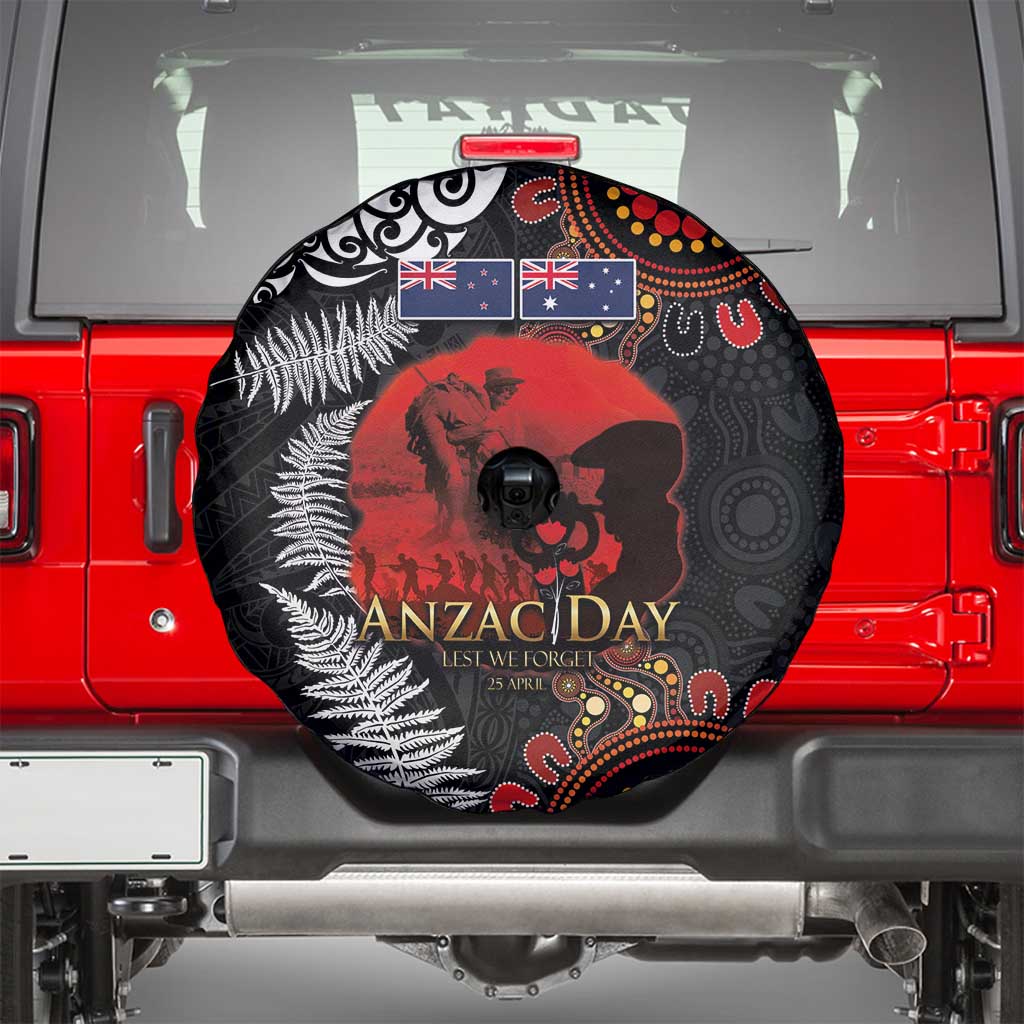 Australia and New Zealand ANZAC Day Spare Tire Cover Aboriginal and Maori Art Pattern - Gallipoli Lest We Forget LT03 - Polynesian Pride