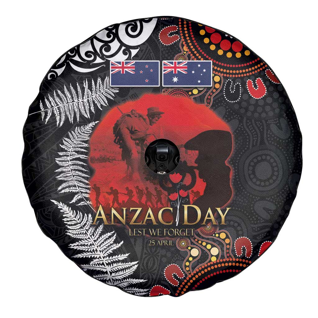 Australia and New Zealand ANZAC Day Spare Tire Cover Aboriginal and Maori Art Pattern - Gallipoli Lest We Forget LT03 - Polynesian Pride