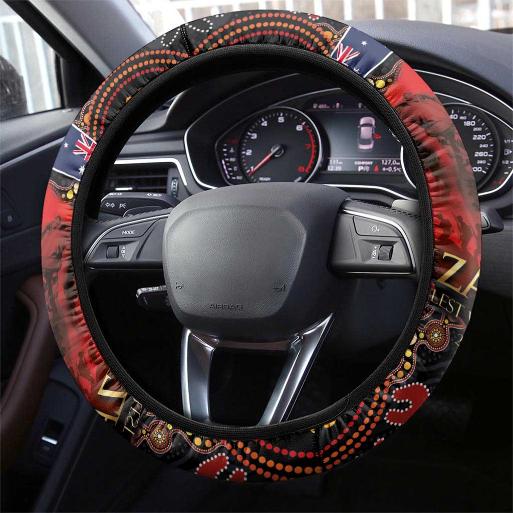 Australia and New Zealand ANZAC Day Steering Wheel Cover Aboriginal and Maori Art Pattern - Gallipoli Lest We Forget LT03 - Polynesian Pride