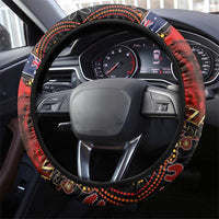 Australia and New Zealand ANZAC Day Steering Wheel Cover Aboriginal and Maori Art Pattern - Gallipoli Lest We Forget LT03 - Polynesian Pride