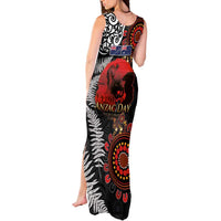 Australia and New Zealand ANZAC Day Tank Maxi Dress Aboriginal and Maori Art Pattern - Gallipoli Lest We Forget LT03 - Polynesian Pride