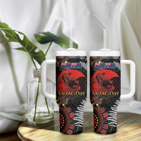Australia and New Zealand ANZAC Day Tumbler With Handle Aboriginal and Maori Art Pattern Gallipoli Lest We Forget LT03 - Polynesian Pride