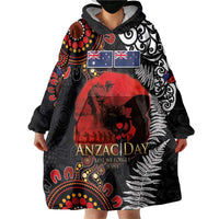 Australia and New Zealand ANZAC Day Wearable Blanket Hoodie Aboriginal and Maori Art Pattern - Gallipoli Lest We Forget LT03 - Polynesian Pride