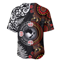 Australia and New Zealand Together Baseball Jersey Aboriginal and Maori Art Tattoo LT03 - Polynesian Pride