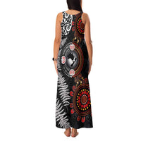 Australia and New Zealand Together Family Matching Tank Maxi Dress and Hawaiian Shirt Aboriginal and Maori Art Tattoo LT03 - Polynesian Pride