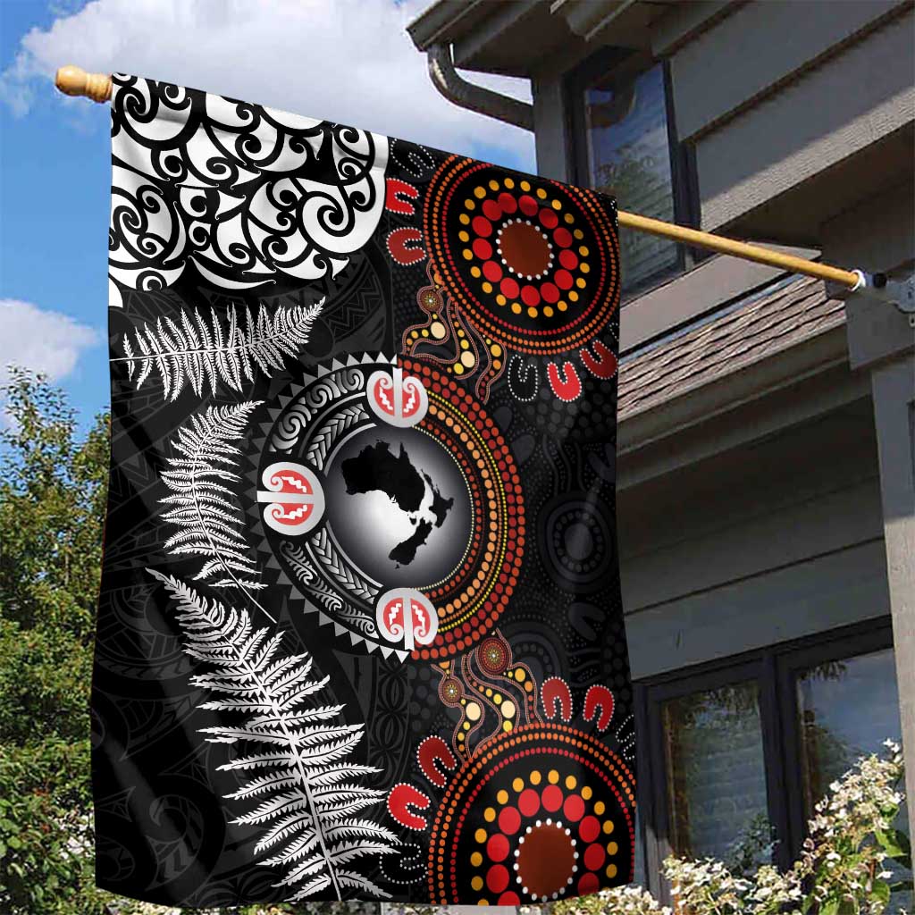 Australia and New Zealand Together Garden Flag Aboriginal and Maori Art Tattoo LT03 - Polynesian Pride
