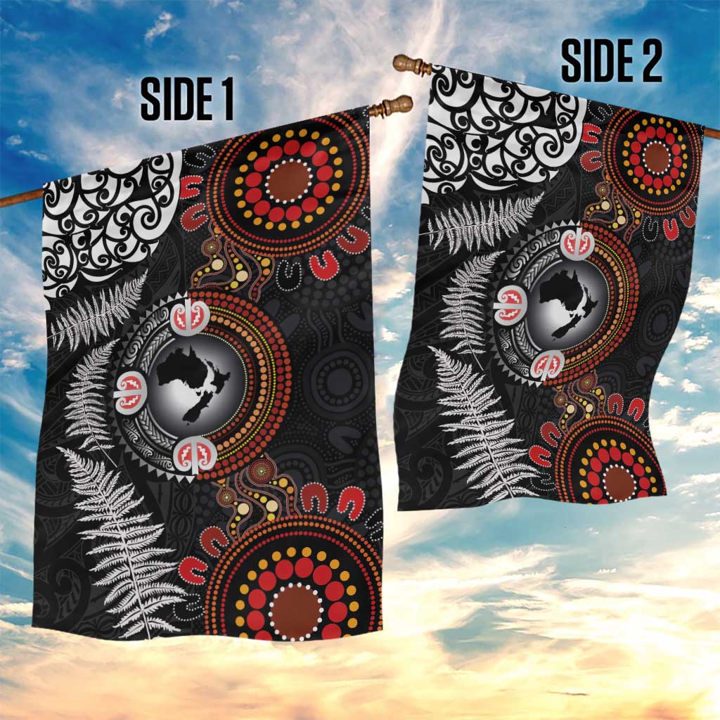 Australia and New Zealand Together Garden Flag Aboriginal and Maori Art Tattoo LT03 - Polynesian Pride