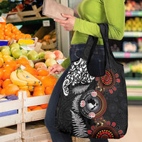 Australia and New Zealand Together Grocery Bag Aboriginal and Maori Art Tattoo LT03 - Polynesian Pride