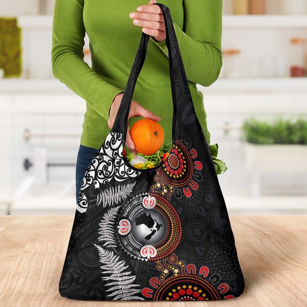 Australia and New Zealand Together Grocery Bag Aboriginal and Maori Art Tattoo LT03 - Polynesian Pride
