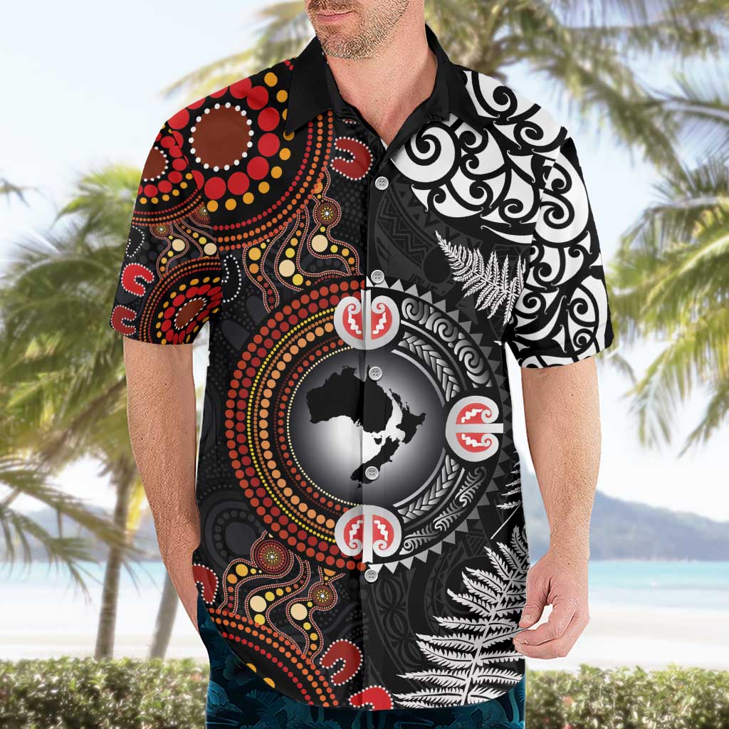 Australia and New Zealand Together Hawaiian Shirt Aboriginal and Maori Art Tattoo LT03 - Polynesian Pride