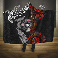 Australia and New Zealand Together Hooded Blanket Aboriginal and Maori Art Tattoo LT03 - Polynesian Pride