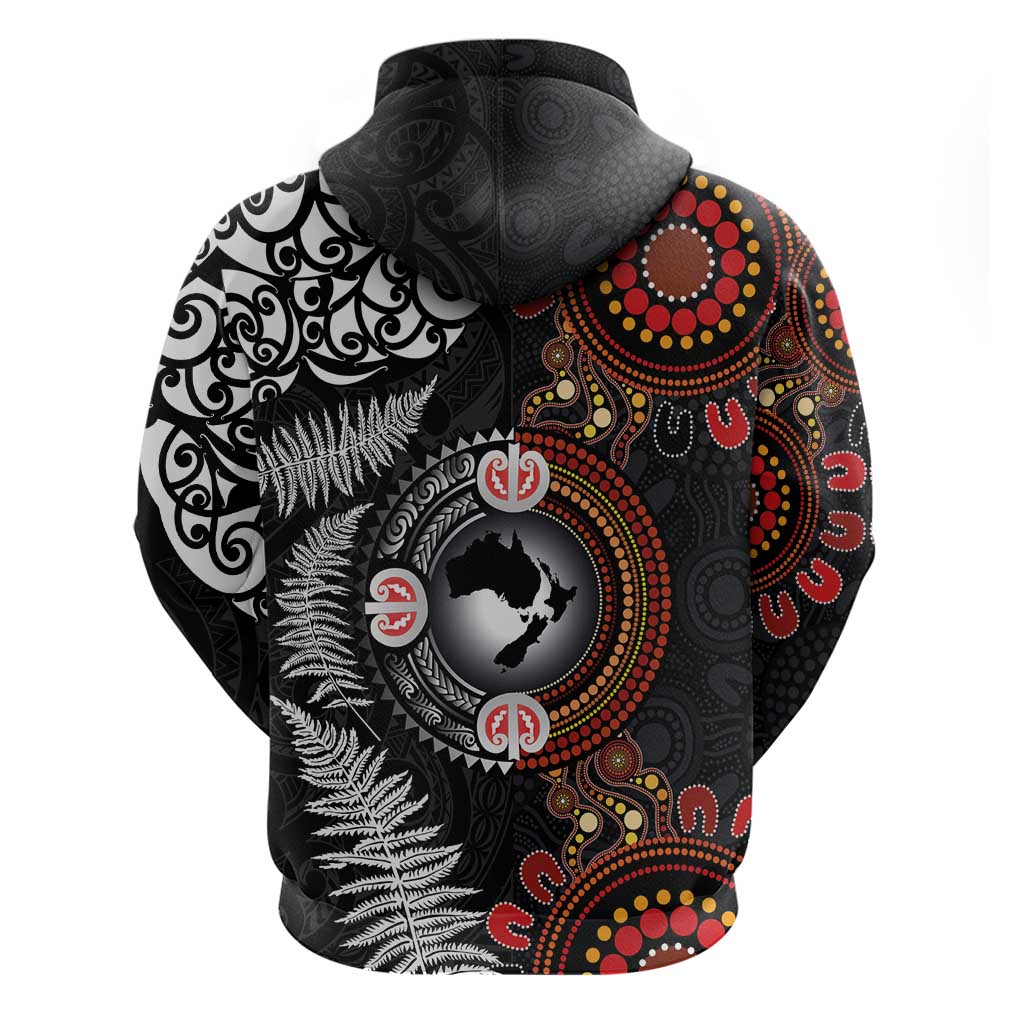 Australia and New Zealand Together Hoodie Aboriginal and Maori Art Tattoo LT03 - Polynesian Pride