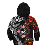 Australia and New Zealand Together Kid Hoodie Aboriginal and Maori Art Tattoo LT03 - Polynesian Pride