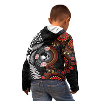 Australia and New Zealand Together Kid Hoodie Aboriginal and Maori Art Tattoo LT03 - Polynesian Pride