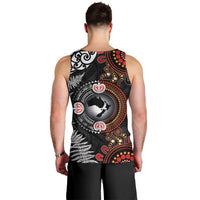 Australia and New Zealand Together Men Tank Top Aboriginal and Maori Art Tattoo LT03 - Polynesian Pride