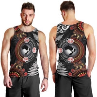 Australia and New Zealand Together Men Tank Top Aboriginal and Maori Art Tattoo LT03 - Polynesian Pride