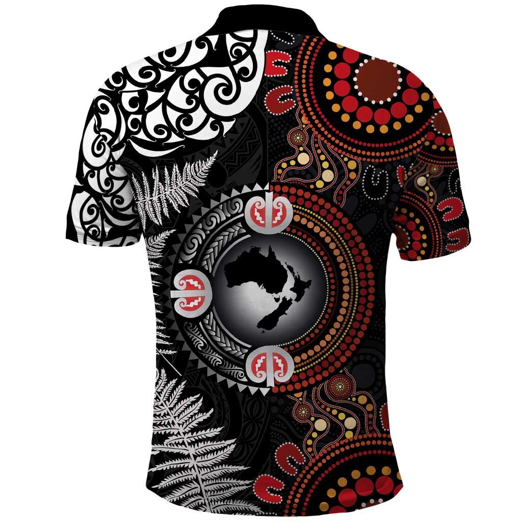 Australia and New Zealand Together Polo Shirt Aboriginal and Maori Art Tattoo LT03 - Polynesian Pride