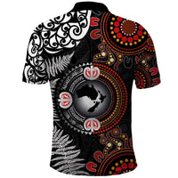 Australia and New Zealand Together Polo Shirt Aboriginal and Maori Art Tattoo LT03 - Polynesian Pride